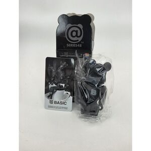 Medicom Toy Be@rbrick Series 48 Basic B 100% Figure Black 2024 Sealed Bag w/card